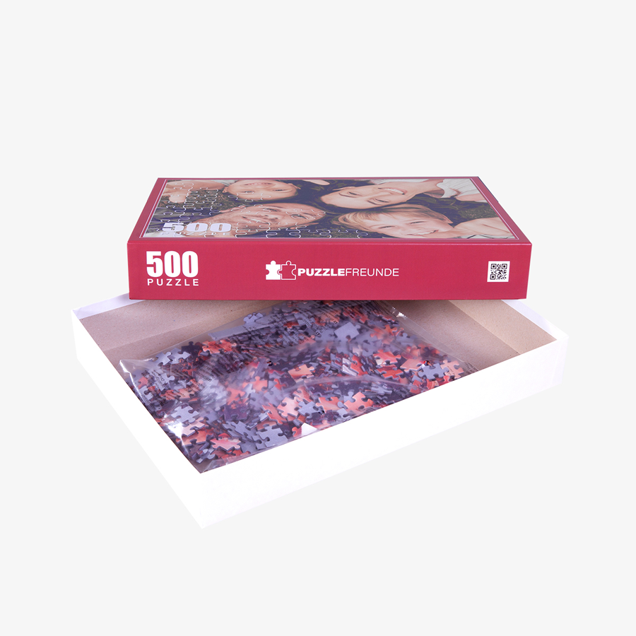 Individuelles Fotopuzzle (500 Teile) mit bedruckter Schachtel, Puzzleteile in Beutel