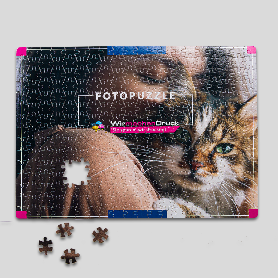 Individuell bedruckbares Fotopuzzle ohne Schachtel mit 88 Teilen, 270 x 195 mm groß