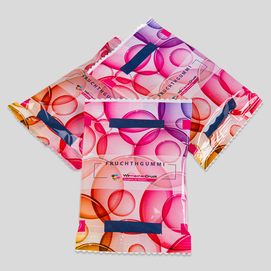 HARIBO-Fruchtgummis in individuell Tütchen, 4/0 oder 4/4-farbig bedruckt mittels Digitaldruck