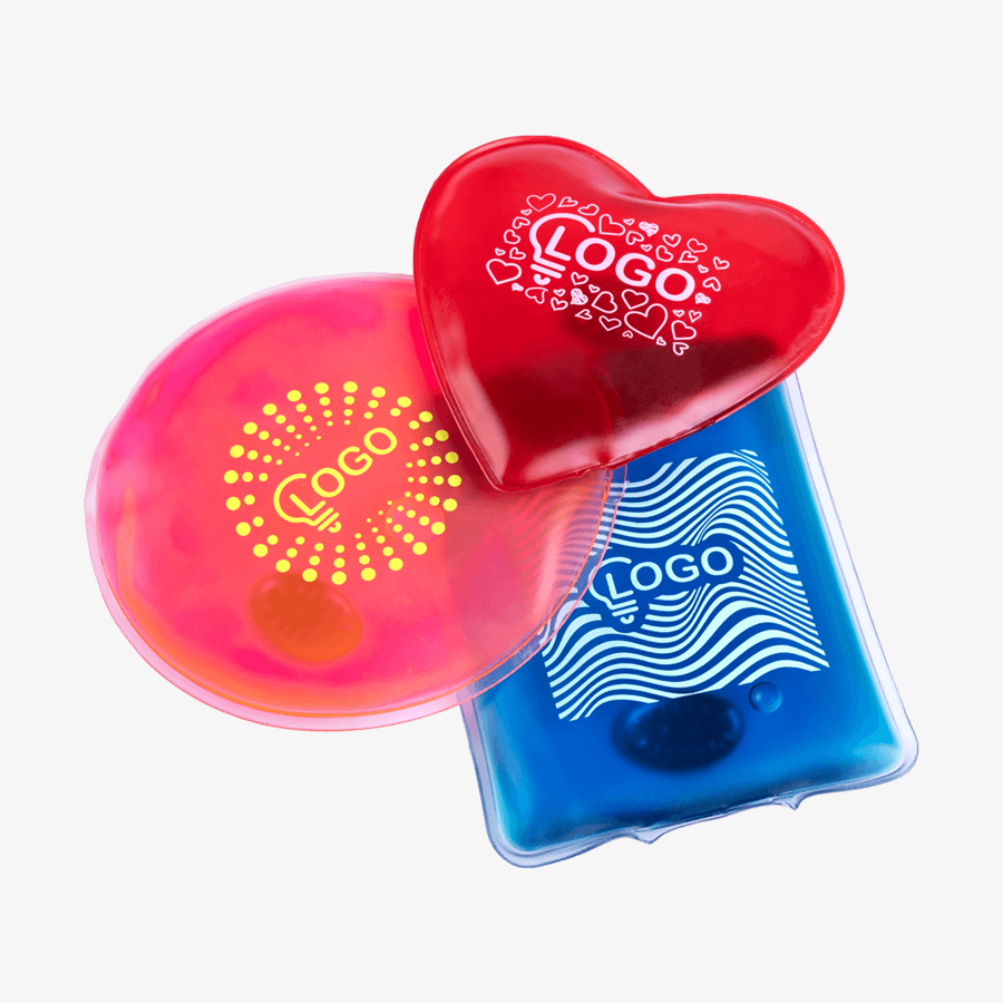 Gel-Wärmekissen in verschiedenen Formen als praktische Handwärmer