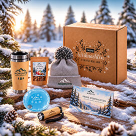 Geschenktipp 5 zu Weihnachten mit Edelstahl-Thermobecher, Handwärmer, Bommelmütze, Wintertee etc.