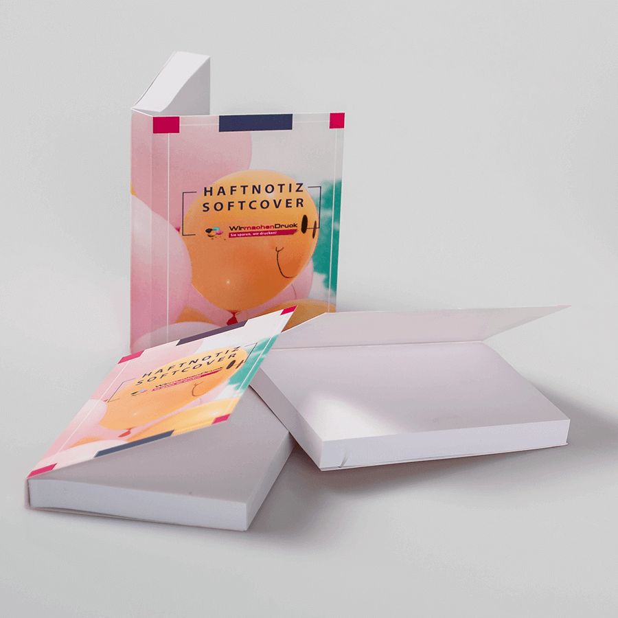 Individuell bedruckbare Softcover-Haftnotizen, in verschiedenen Größen erhältlich