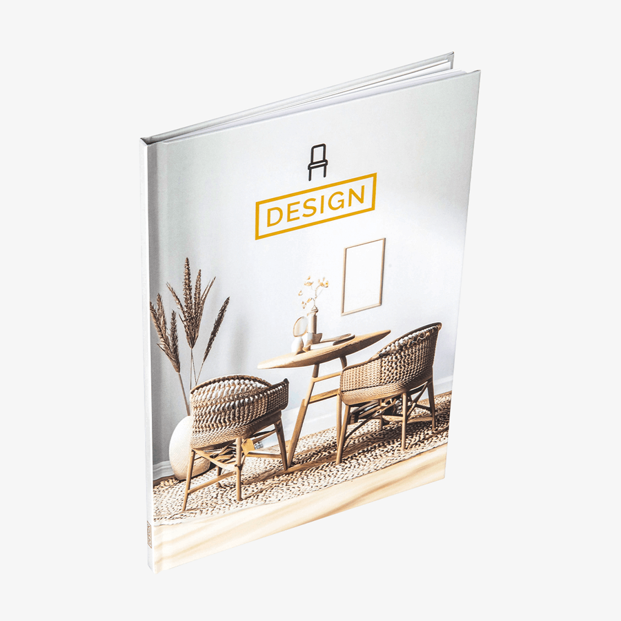 Individuell bedrucktes Hardcover-Buch mit geradem Rücken im Format 17 x 24 cm, Coveransicht