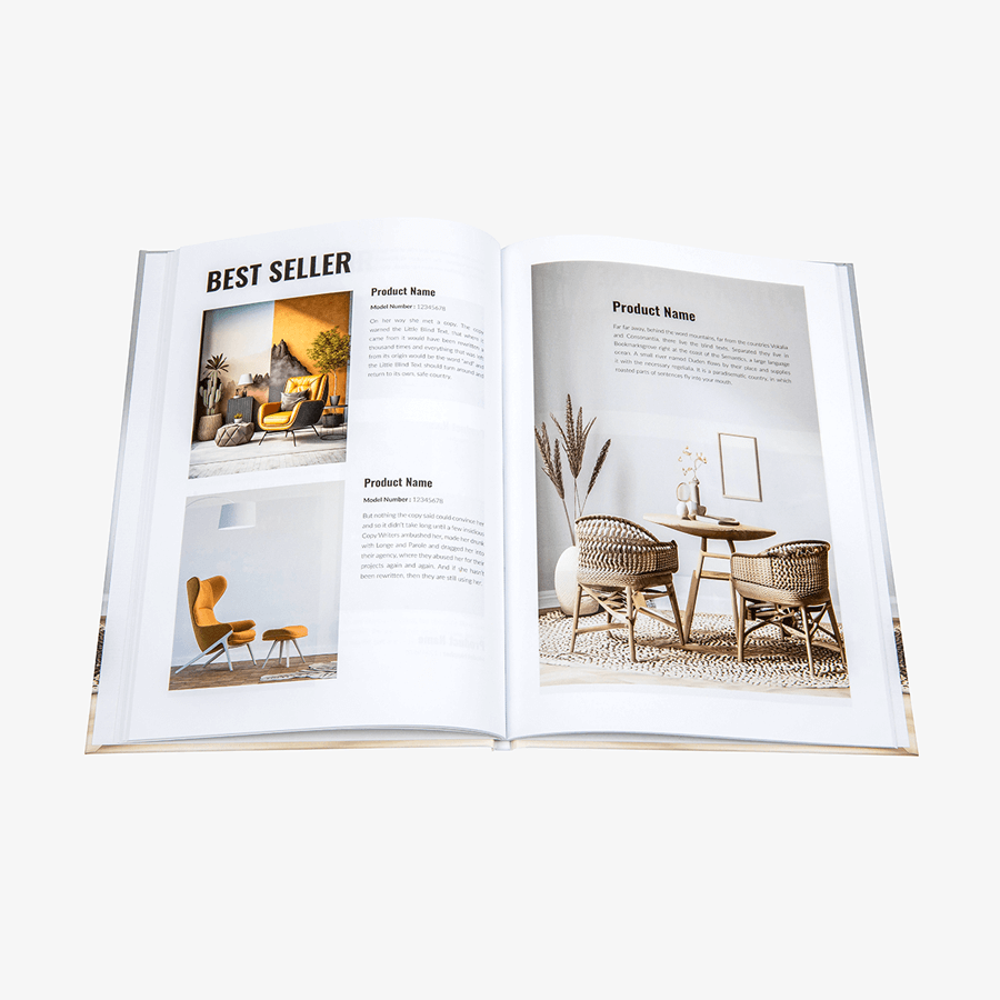 Aufgeschlagenes Hardcover-Buch mit geradem Rücken und farbigem Inhalt im Format 17 x 24 cm