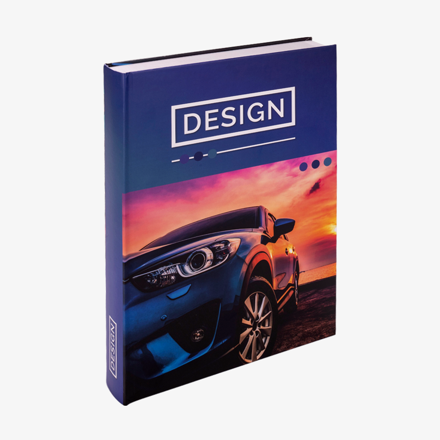 Hardcover-Buch mit rundem Buchrücken im Format DIN A4