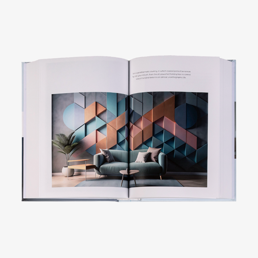 Buch mit rundem Hardcover und farbigem Inhalt im Hochformat DIN A5