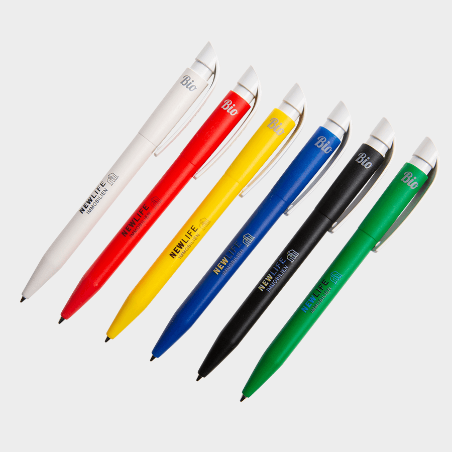 Bio-Kugelschreiber von Hauff in vielen Farben, individuell bedruckbar