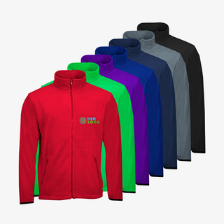 Premium-Fleecejacken für Herren in vielen Farben, mehrfarbige Stickerei auf der Brust