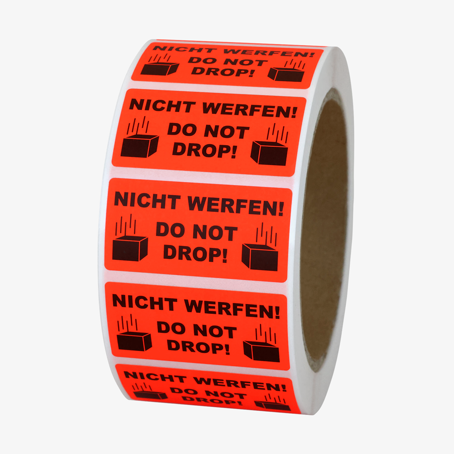Hinweisetiketten mit festem Motiv (NICHT WERFEN), 5,08 x 2,54 cm