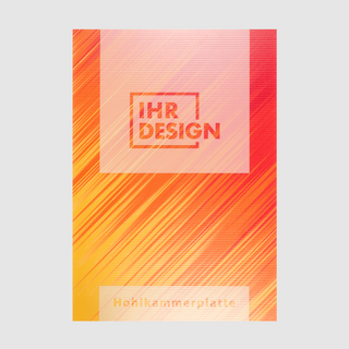 Hohlkammerplatte, bedruckt im Wunschdesign, im Hochformat ohne Ösen