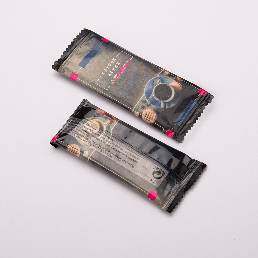 Bedruckte Kaffeekekse Stereo Vorder- und Rückseite