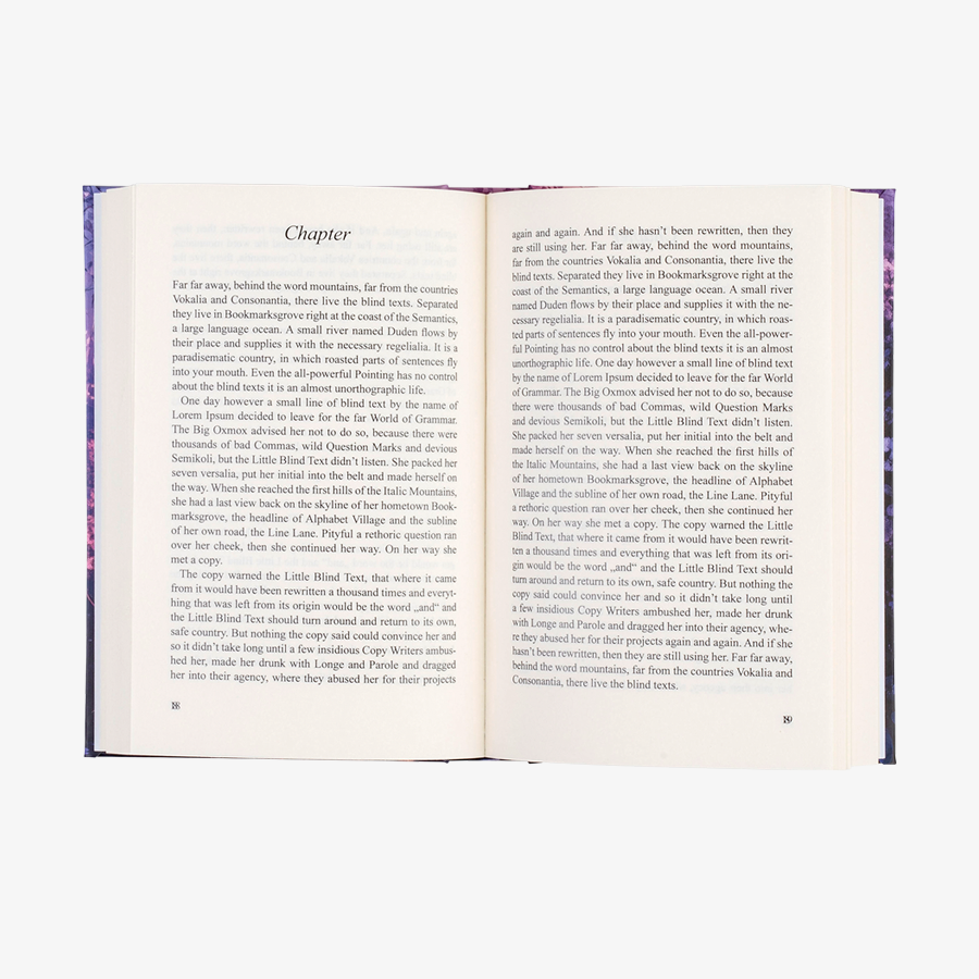 Kompakt-Buch mit Hardcover und geradem Rücken im Format 12,5 x 19 cm, aufgeschlagene Buchansicht