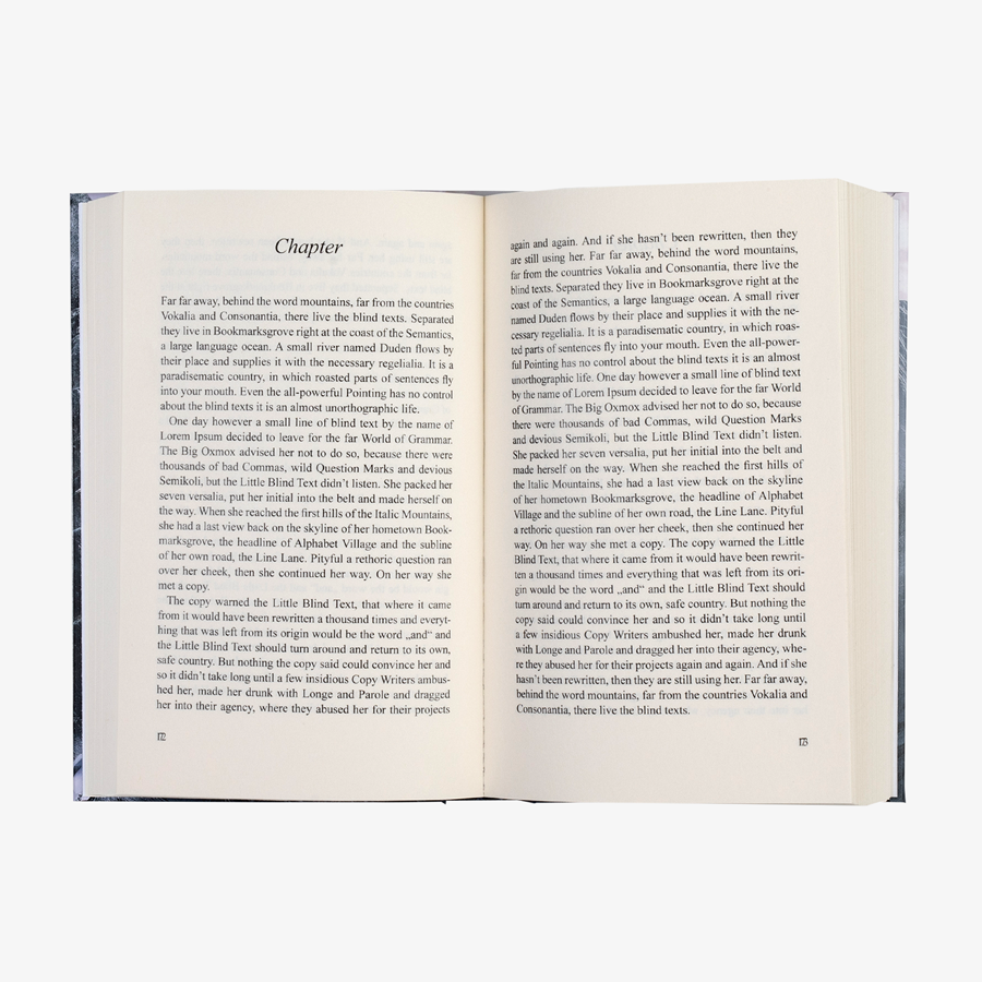 Kompakt-Buch mit Hardcover im Format 12,5 x 19,5 cm, aufgeschlagene Buchansicht