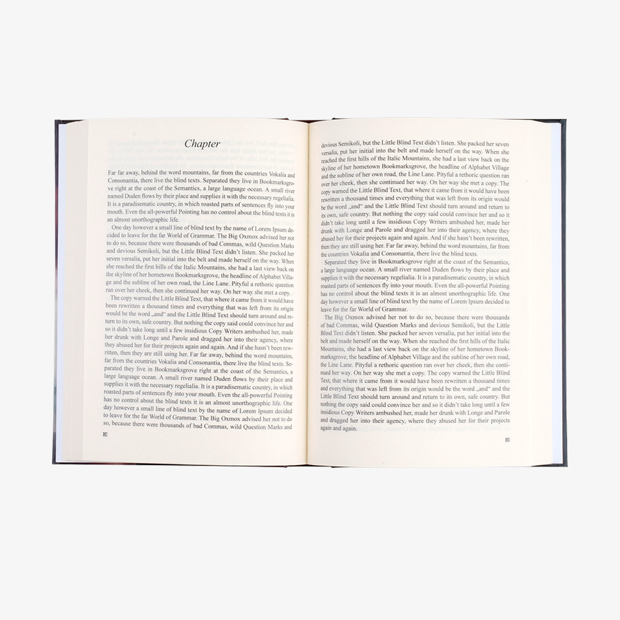 Kompakt-Buch mit Hardcover in DIN A5, aufgeschlagene Buchansicht