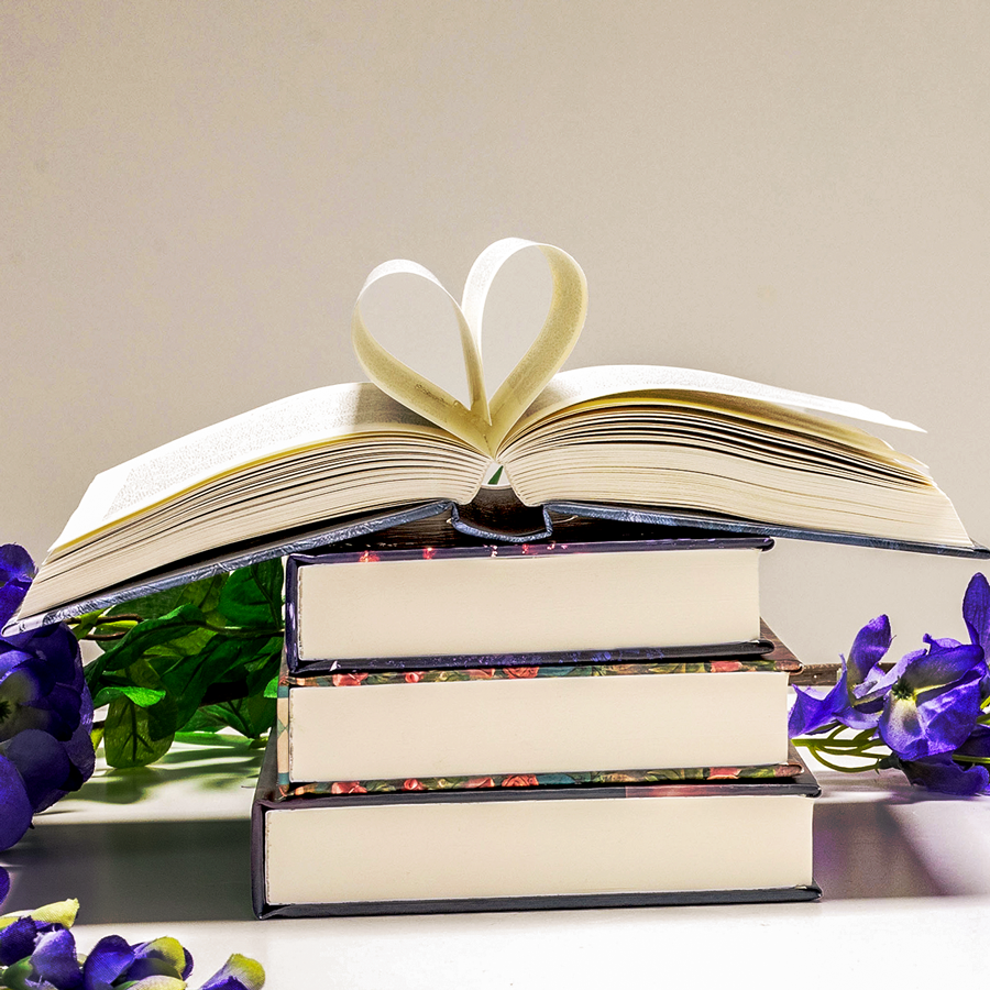 Mehrere aufeinanderliegende Kompakt-Bücher mit Hardcover und geradem Rücken