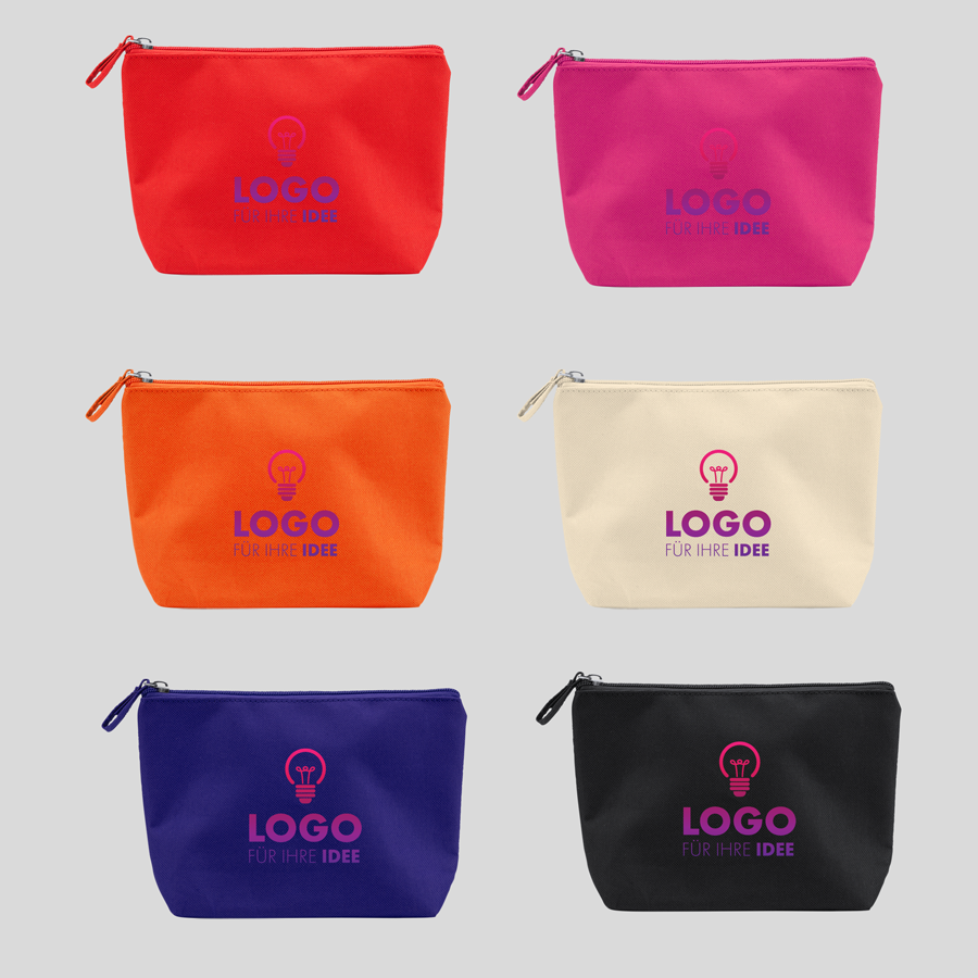 Polyester-Kosmetiktaschen in verschiedenen Farben, mit Digitaltransferdruck