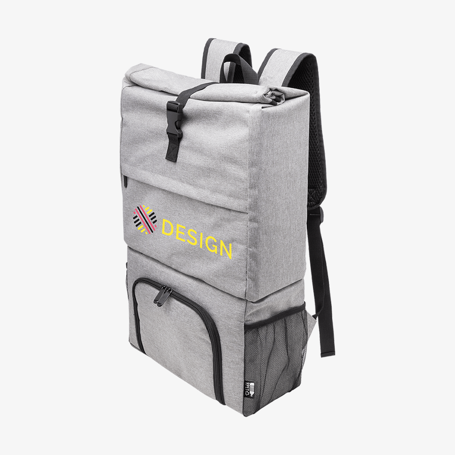 Vollfarbig bedruckter Kühlrucksack (24 l) mit zwei Reißverschlussfächern