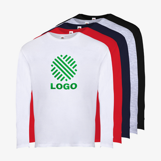 Premium-Langarmshirts für Herren in vielen Farben von Fruit of the Loom, mit Digitaldruck