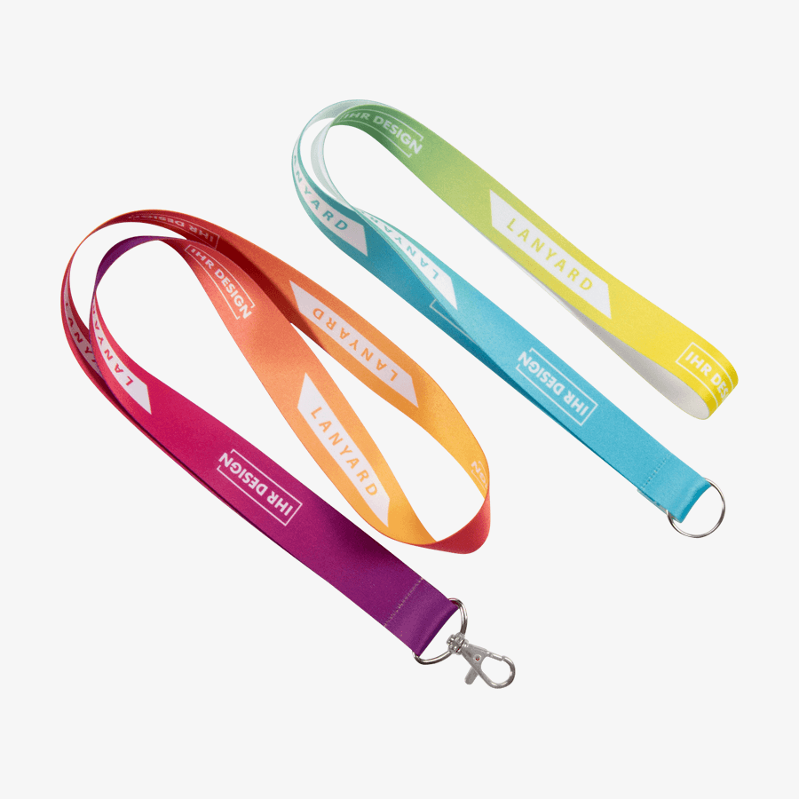 Klassische Lanyards mit individuellem Druck und Metallring oder Metall-Karabiner