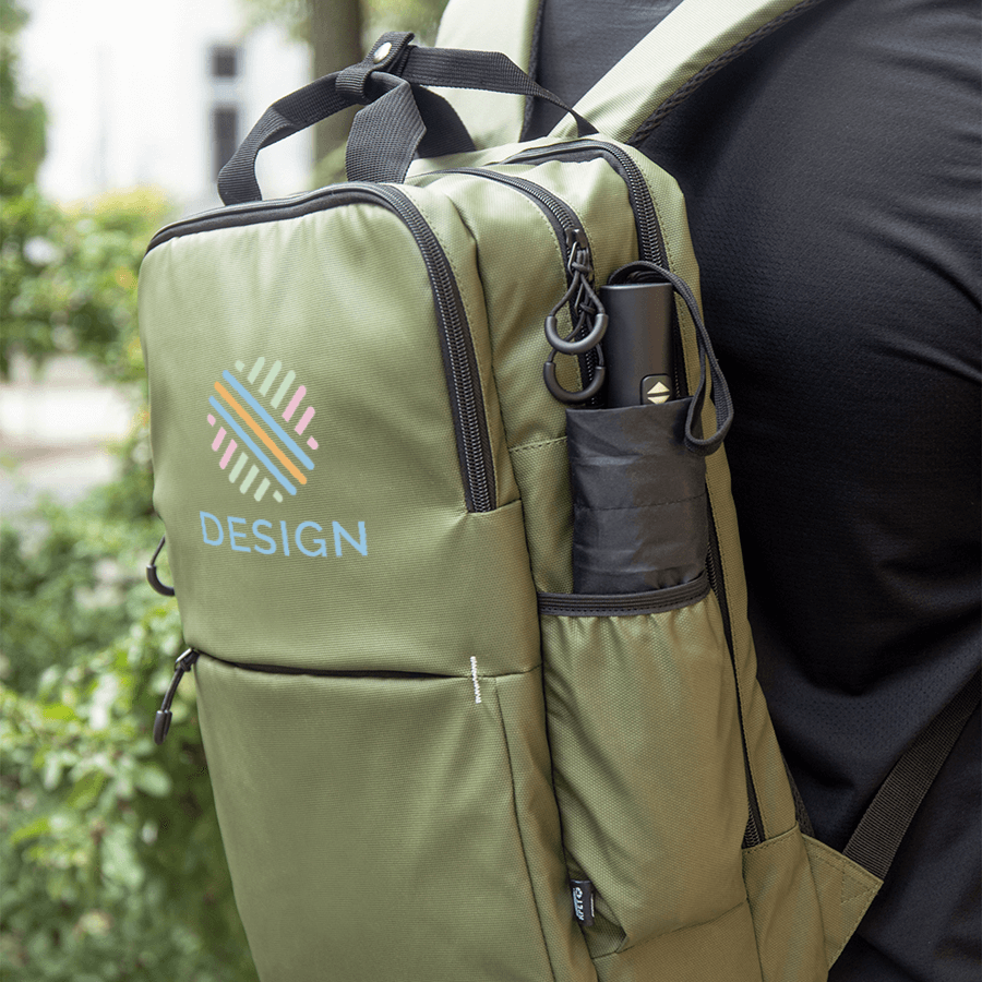 Praktischer Laptop-Rucksack aus wasserdichtem RPET mit 16″-Laptopfach