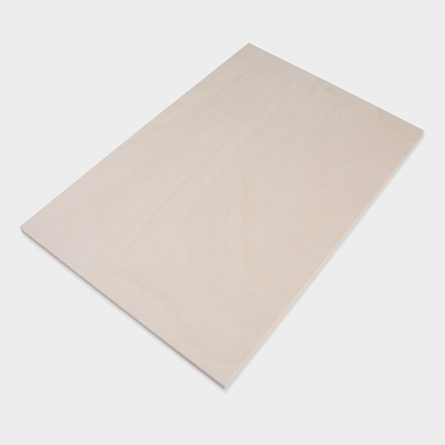 Rückseite einer Leichtsperrholzplatte aus Pappelholz, bedruckbar 