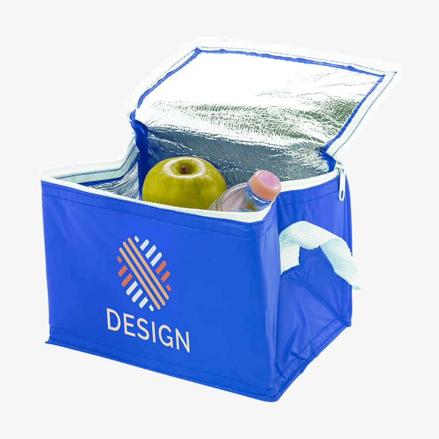 Blaue Lunch-Kühltasche aus PVC mit praktischer Isolierung und vollfarbigem Druck