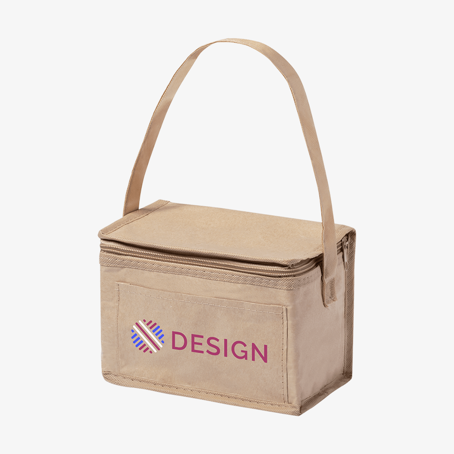 Praktische Lunch-Kühltasche aus laminiertem Papier mit Tragegriff vollfarbig bedruckbar