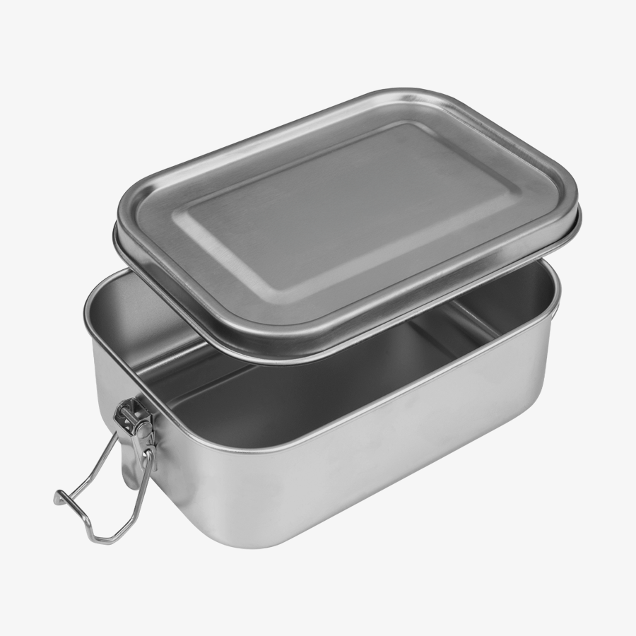 Robuste Lunchbox aus Edelstahl (750 ml), ohne Werbeanbringung