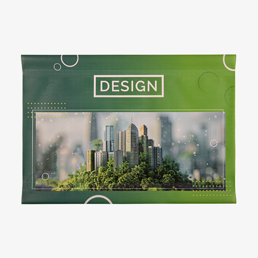 Winddurchlässige Mesh-Banner mit wahlweise 3 oder 6 cm breitem Hohlsaum