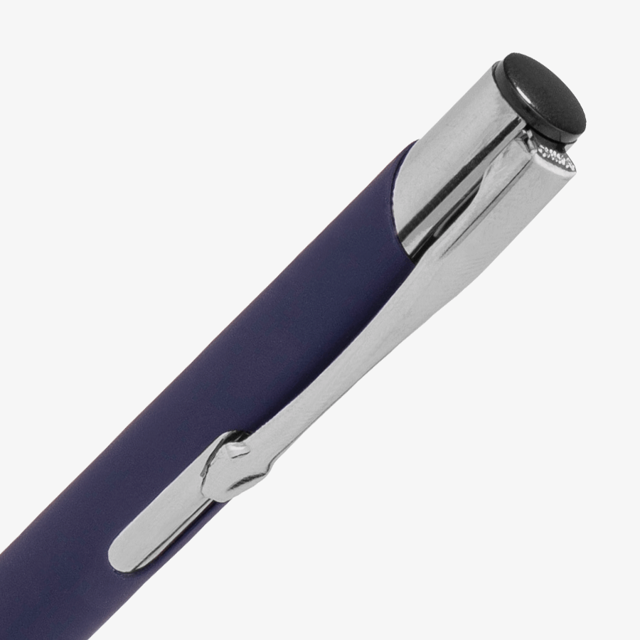 Detailansicht Soft-Touch-Metall-Kugelschreiber mit bedruckbarem Schaft