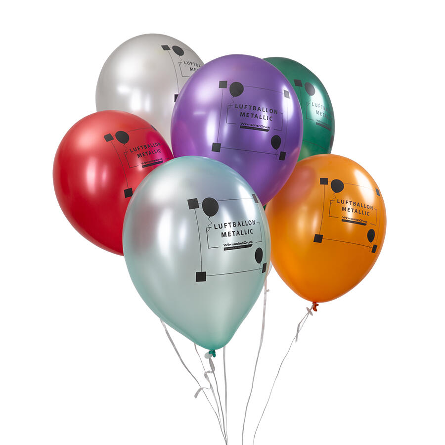Umweltfreundliche Metallic-Luftballons in vielen wunderschönen Farben, individuell bedruckbar