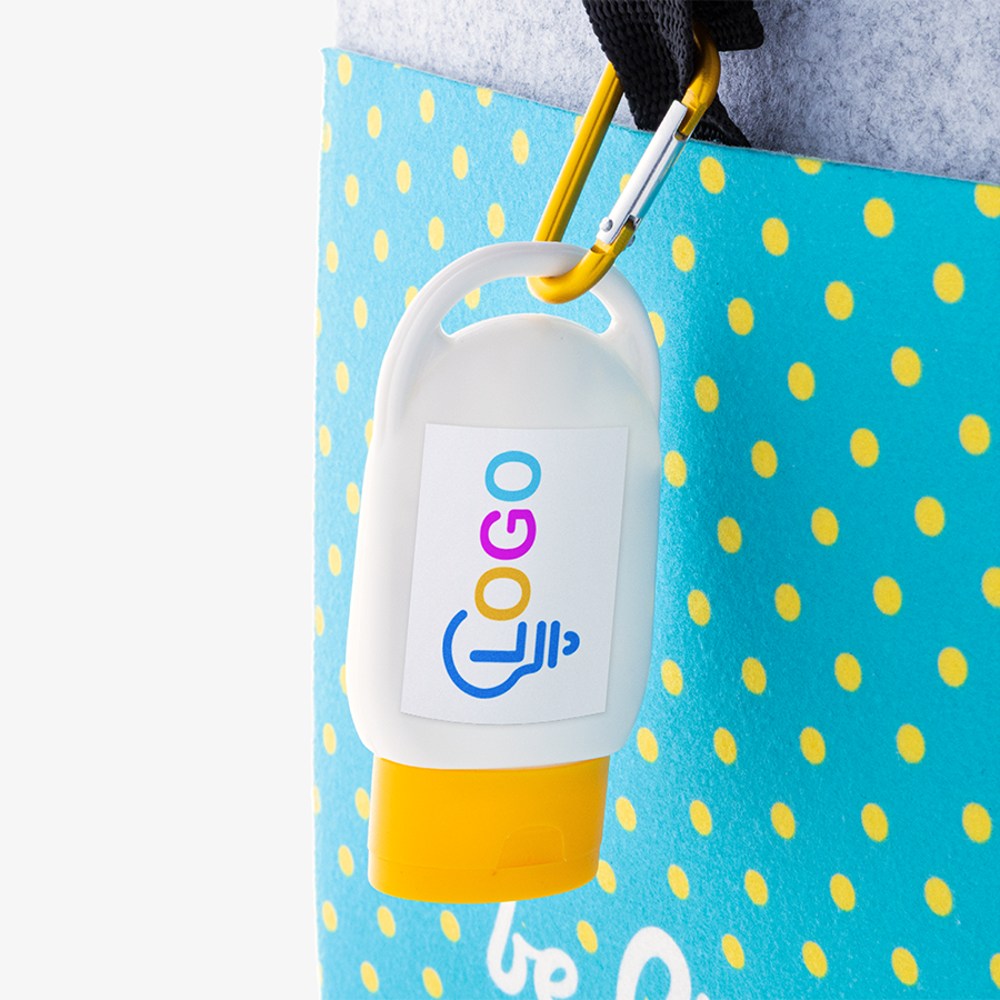 Handlich und werbewirksam: personalisierte Mini-Sonnencreme für unterwegs