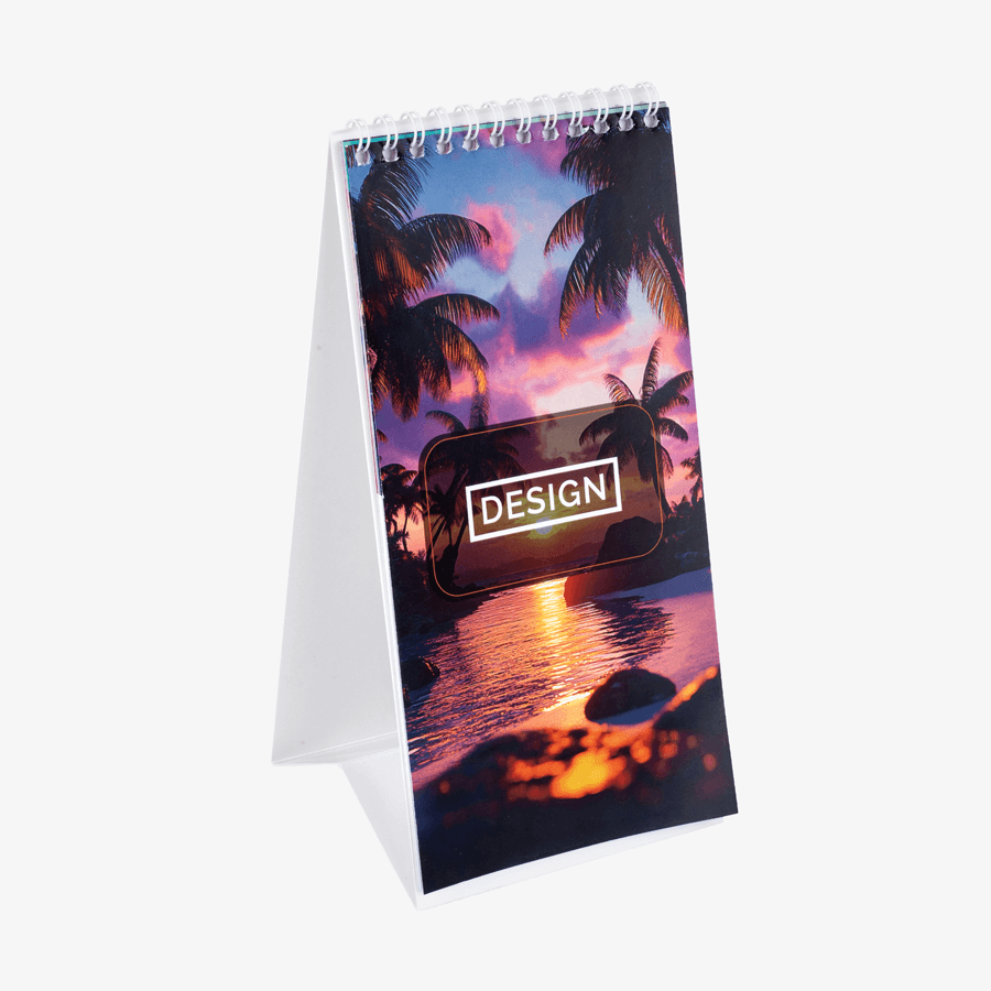 Monatstischkalender im Hochformat mit individuellem, vollfarbigem Druck