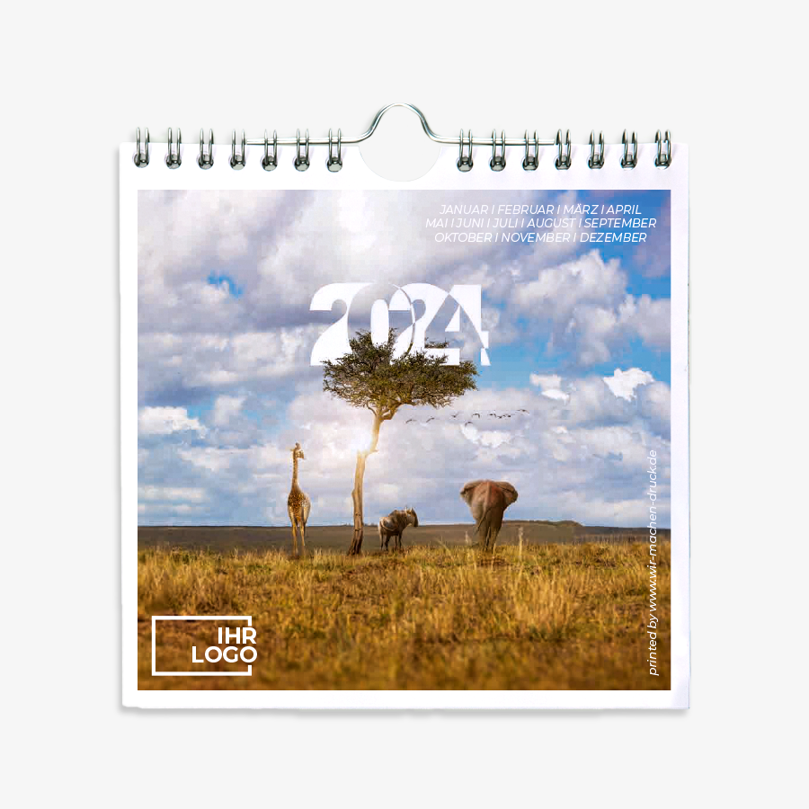 Wand-Wochenkalender, quadratisch, im Design Wildlife
