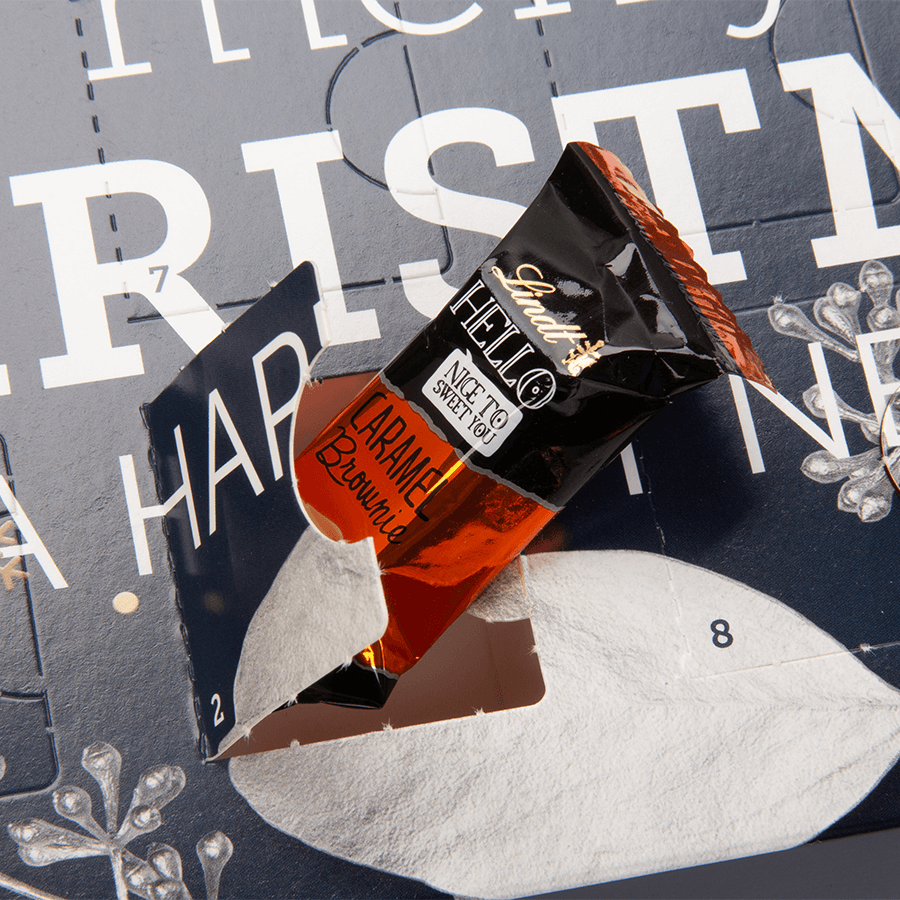 Multi-Adventskalender mit HELLO-Mini-Sticks von Lindt, 300 g schwer