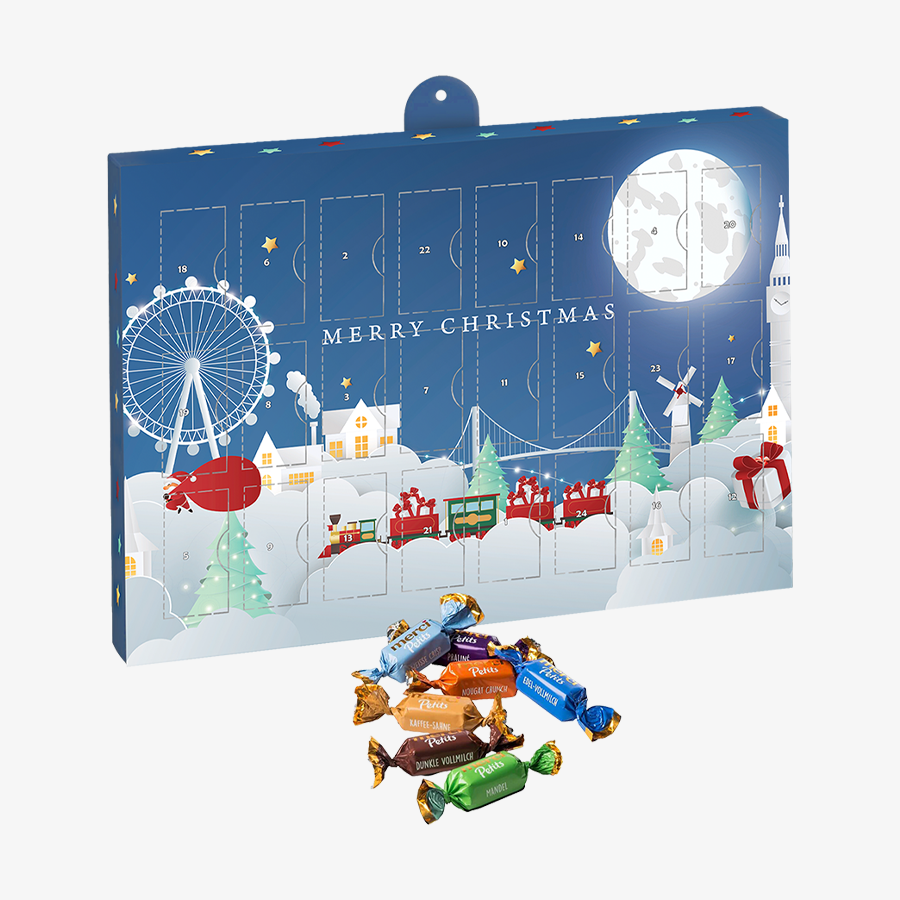 Individuell bedruckter Adventskalender zum Aufhängen mit merci Petits