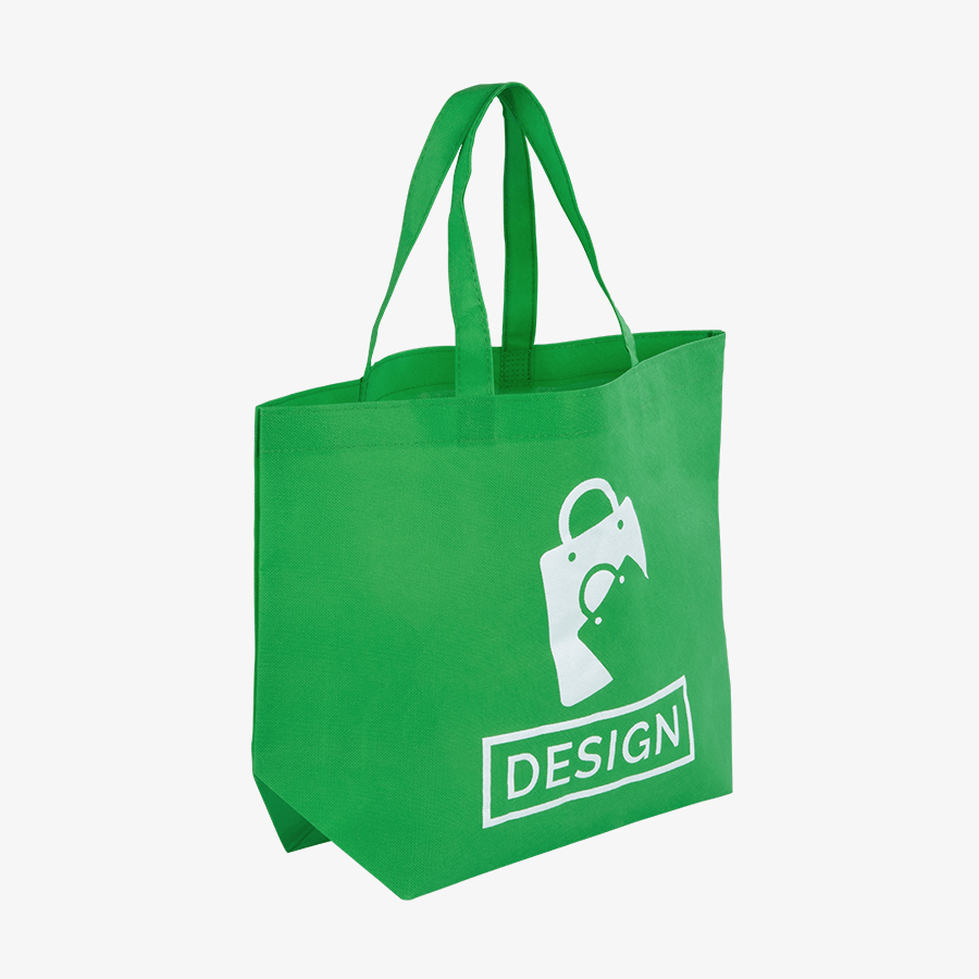 Grüner Non-Woven-Shopper mit individuellem Druck, einseitig und einfarbig bedruckt