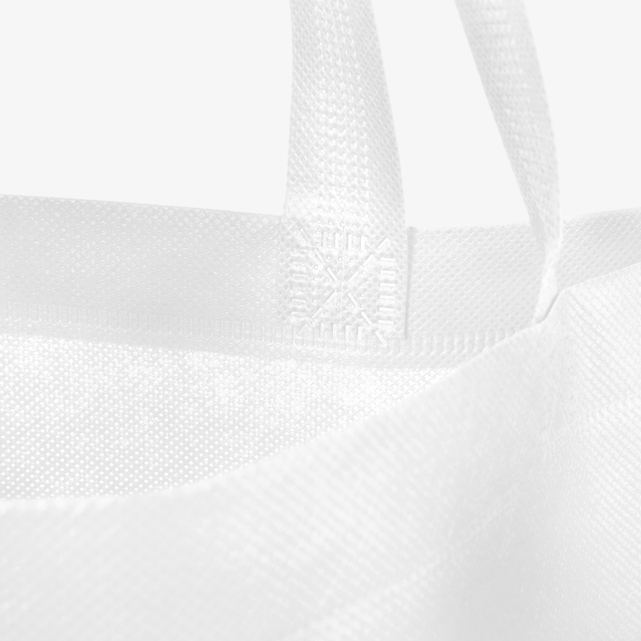 Detailansicht weiße Non-Woven-Tasche