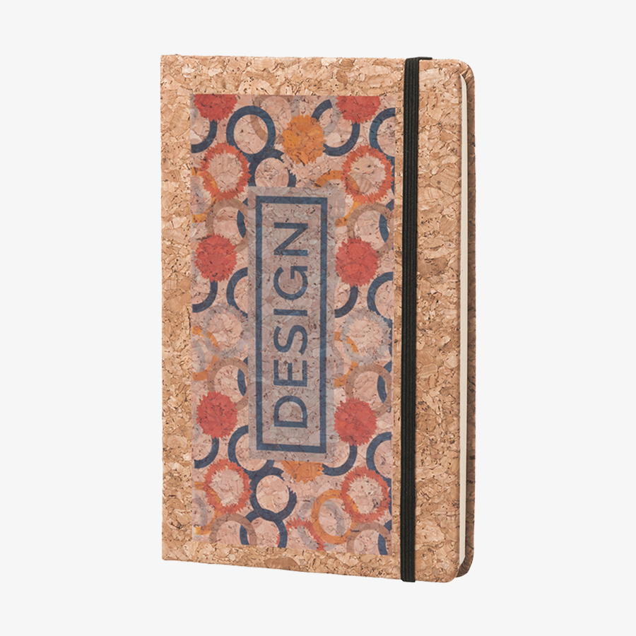 Individuell bedrucktes Notizbuch in DIN A5 mit Kork-Cover