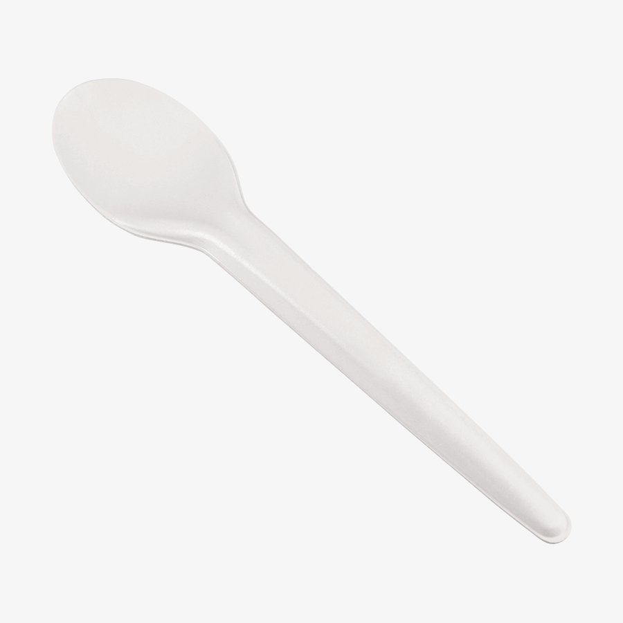 Praktischer, 17 cm langer Einweglöffel aus weißem Papier