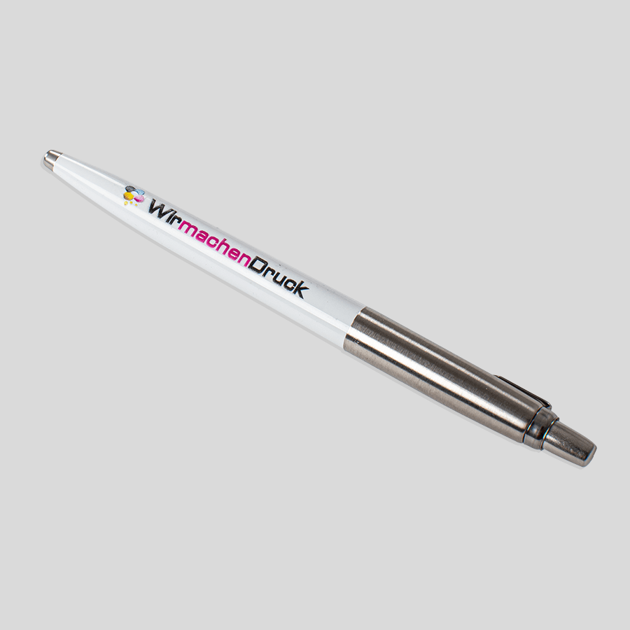 Parker-Kugelschreiber in Weiß, individuell und hochwertig mit UV-Druck bedruckbar