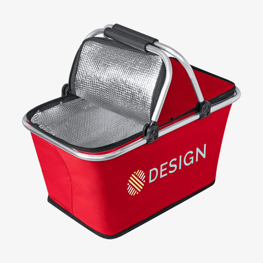 Klassischer Picknickkorb mit Kühlhaltefunktion, bedruckt mit Ihrem Wunschmotiv