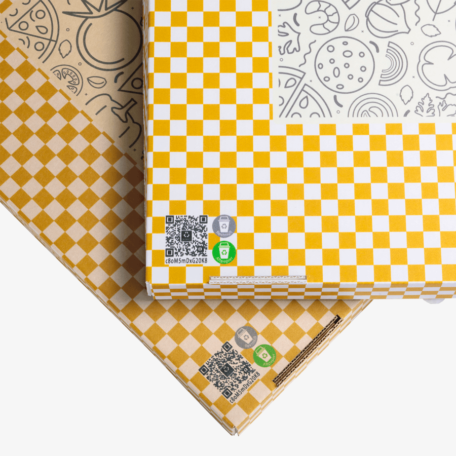 Recycelbare Pizzakartons aus Wellpappenkarton, einseitig vollfarbig bedruckt