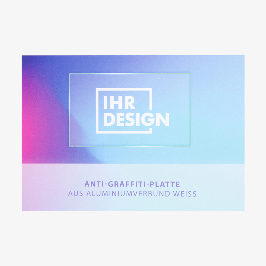 Rechteckige Anti-Graffiti-Platte aus Aluminiumverbund, 4/4-farbig bedruckt im Wunschmotiv