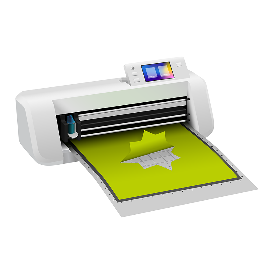 Plotter beziehungsweise Schneideplotter, der eine zackige Form ausschneidet