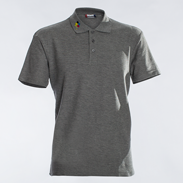 Polo-Shirt grau Kragen bestickt