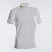 Poloshirt weiß Kragen bestickt