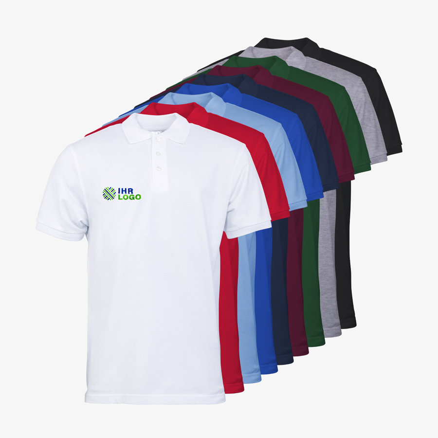 Herren-Premium-Poloshirts in vielen Farben von B&C Collection mit bestickter linker Brust