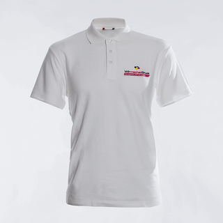 weißes Herren-Basic-Poloshirt mit bestickter Brust links