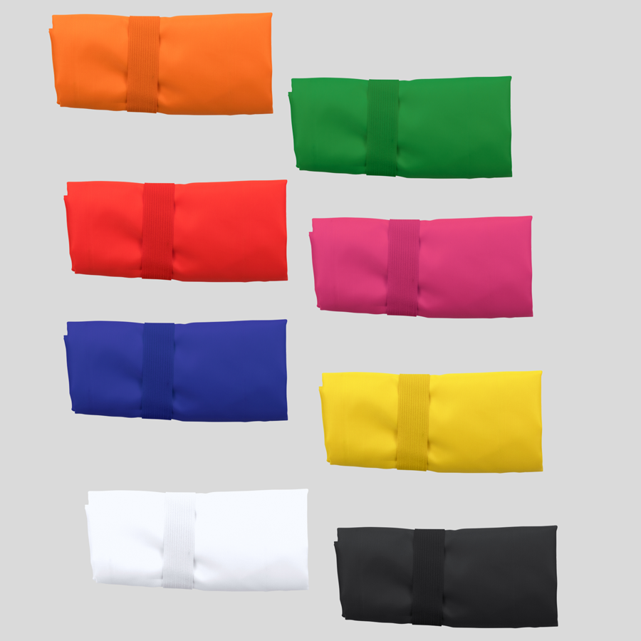 Sortiment an faltbaren Polyester-Taschen in verschiedenen Farben, bedruckbar 